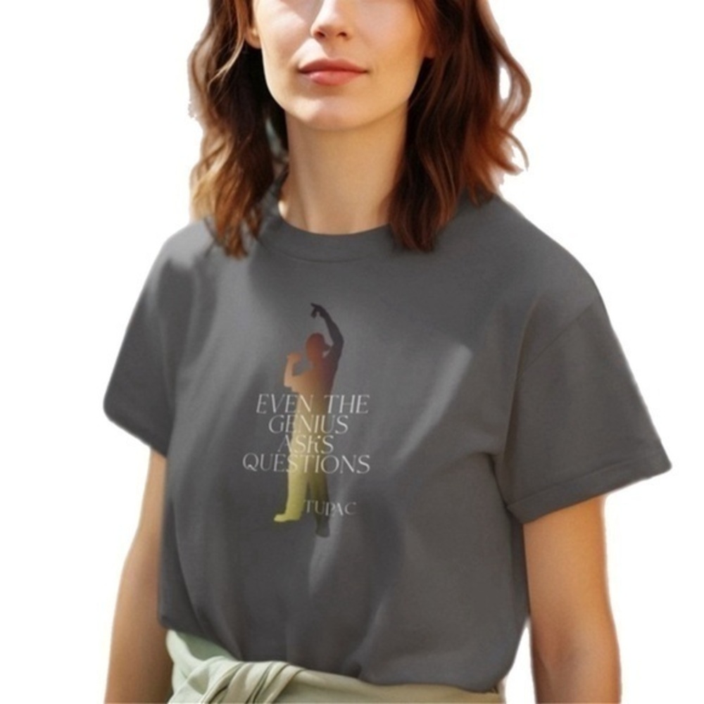 The Blind Medium | Charcoal Grey Tupac Unisex Short Sleeve T Shirt